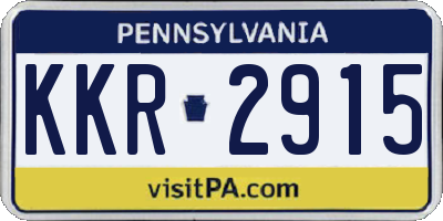 PA license plate KKR2915