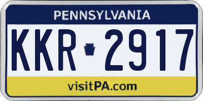 PA license plate KKR2917
