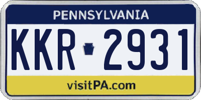 PA license plate KKR2931