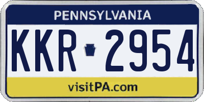 PA license plate KKR2954
