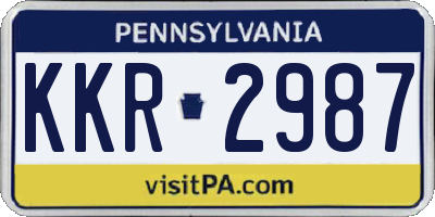 PA license plate KKR2987