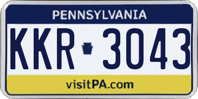 PA license plate KKR3043