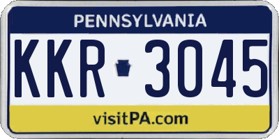 PA license plate KKR3045