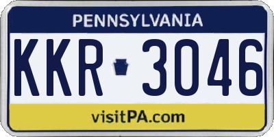 PA license plate KKR3046