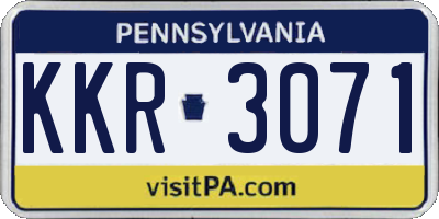 PA license plate KKR3071