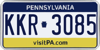 PA license plate KKR3085
