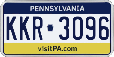 PA license plate KKR3096