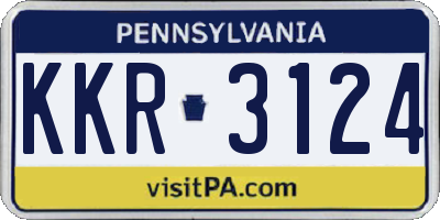 PA license plate KKR3124