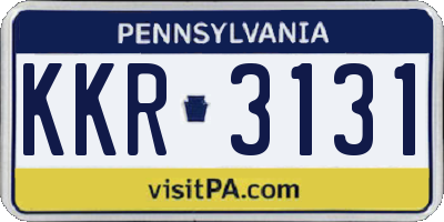 PA license plate KKR3131
