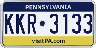 PA license plate KKR3133