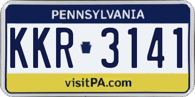 PA license plate KKR3141