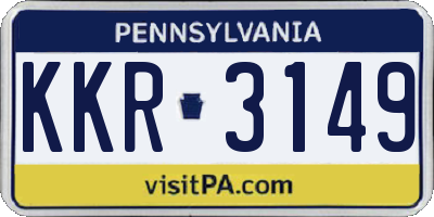 PA license plate KKR3149