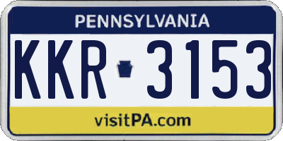 PA license plate KKR3153