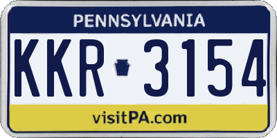PA license plate KKR3154