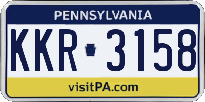 PA license plate KKR3158