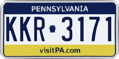 PA license plate KKR3171