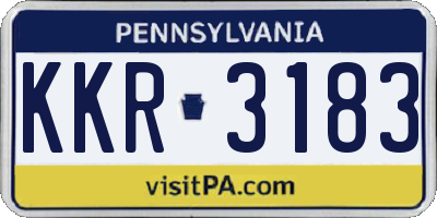 PA license plate KKR3183