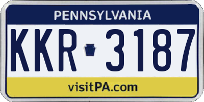 PA license plate KKR3187