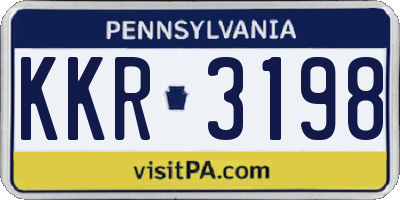PA license plate KKR3198