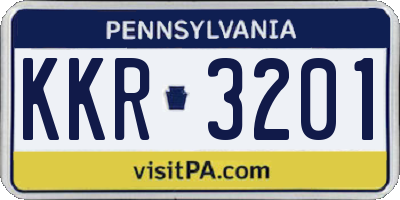 PA license plate KKR3201