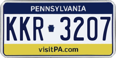 PA license plate KKR3207