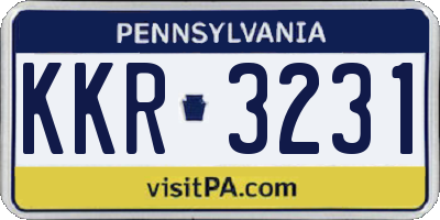PA license plate KKR3231