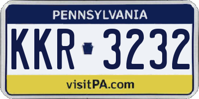 PA license plate KKR3232