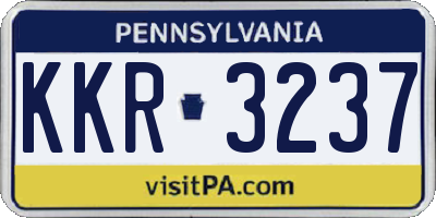 PA license plate KKR3237