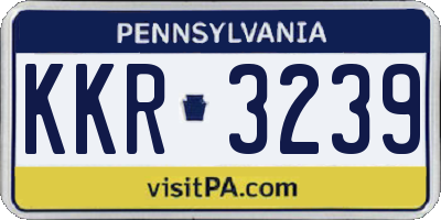 PA license plate KKR3239