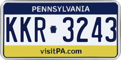 PA license plate KKR3243