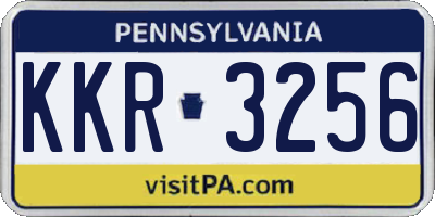 PA license plate KKR3256