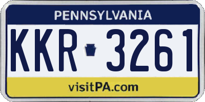 PA license plate KKR3261