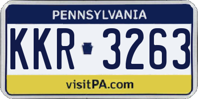 PA license plate KKR3263