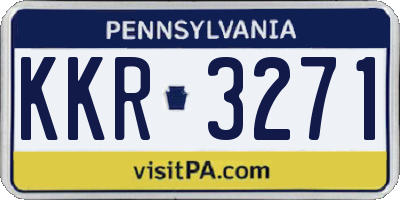 PA license plate KKR3271