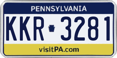 PA license plate KKR3281