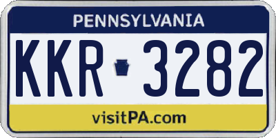 PA license plate KKR3282