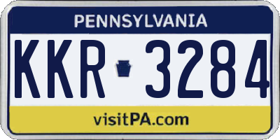 PA license plate KKR3284