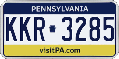 PA license plate KKR3285
