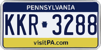 PA license plate KKR3288