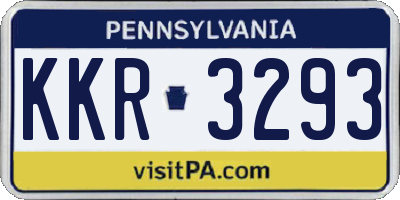PA license plate KKR3293