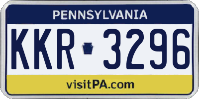 PA license plate KKR3296