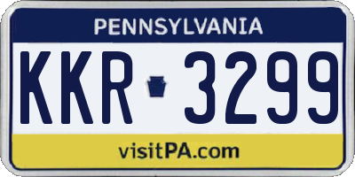 PA license plate KKR3299