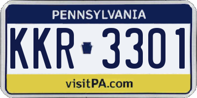 PA license plate KKR3301