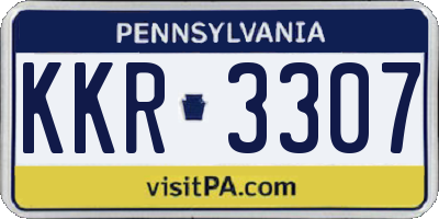 PA license plate KKR3307
