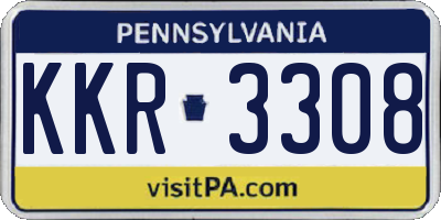 PA license plate KKR3308