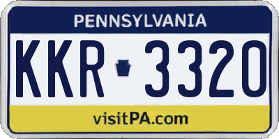 PA license plate KKR3320