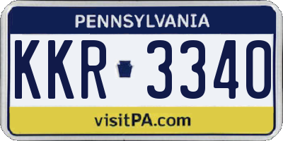 PA license plate KKR3340