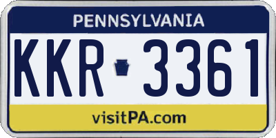 PA license plate KKR3361