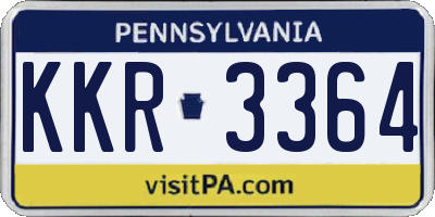 PA license plate KKR3364