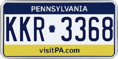 PA license plate KKR3368